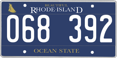 RI license plate 068392