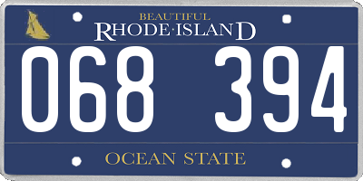 RI license plate 068394