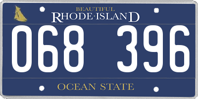 RI license plate 068396