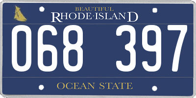 RI license plate 068397