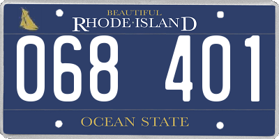RI license plate 068401