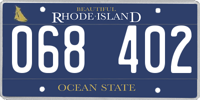 RI license plate 068402