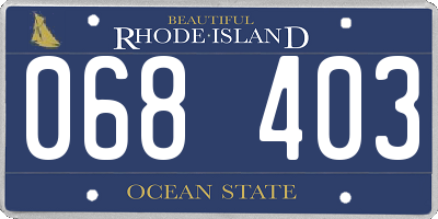 RI license plate 068403