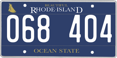 RI license plate 068404