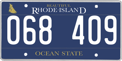 RI license plate 068409