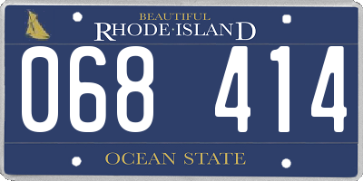 RI license plate 068414