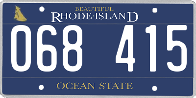 RI license plate 068415