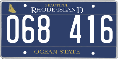 RI license plate 068416