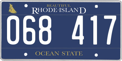 RI license plate 068417