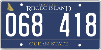 RI license plate 068418