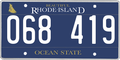 RI license plate 068419