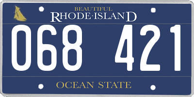 RI license plate 068421