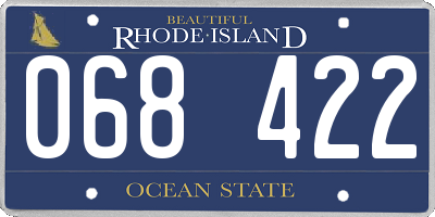RI license plate 068422