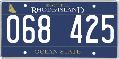 RI license plate 068425