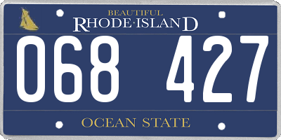 RI license plate 068427