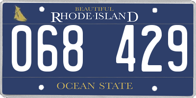 RI license plate 068429