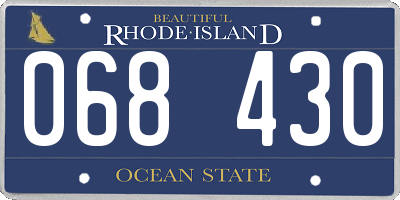 RI license plate 068430