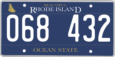 RI license plate 068432