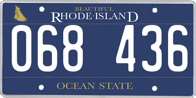 RI license plate 068436