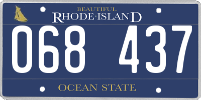 RI license plate 068437