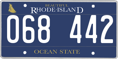 RI license plate 068442