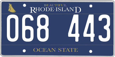 RI license plate 068443