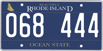 RI license plate 068444