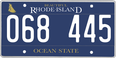 RI license plate 068445