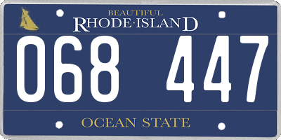 RI license plate 068447