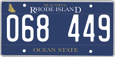 RI license plate 068449