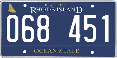 RI license plate 068451