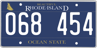 RI license plate 068454
