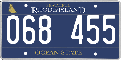 RI license plate 068455