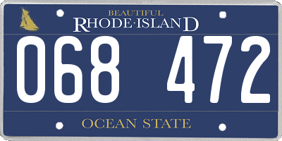 RI license plate 068472
