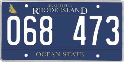 RI license plate 068473