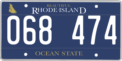 RI license plate 068474