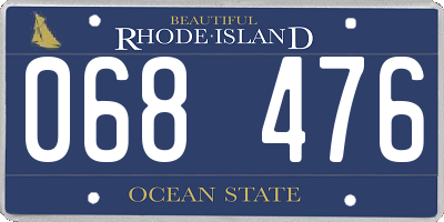 RI license plate 068476