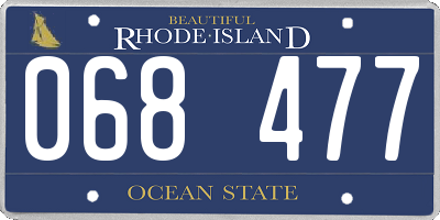 RI license plate 068477
