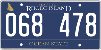 RI license plate 068478