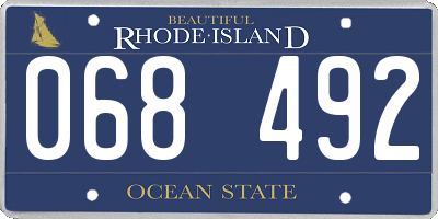 RI license plate 068492
