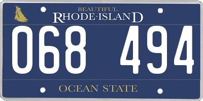 RI license plate 068494