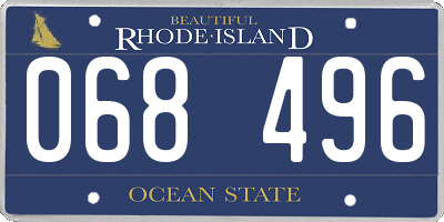 RI license plate 068496