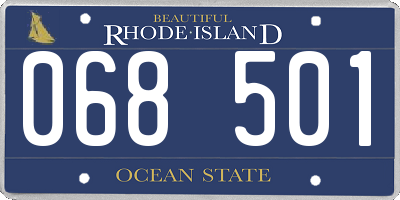 RI license plate 068501
