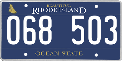 RI license plate 068503