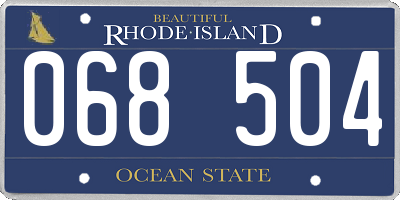 RI license plate 068504
