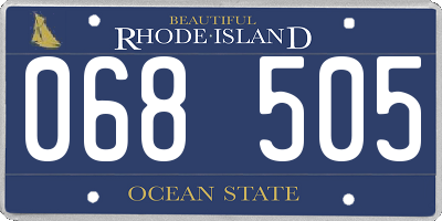 RI license plate 068505