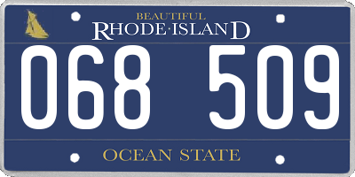 RI license plate 068509