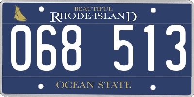 RI license plate 068513