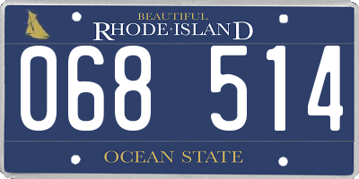 RI license plate 068514