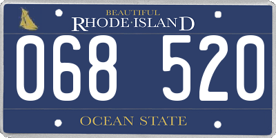 RI license plate 068520